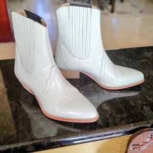Elegant Ivory/White Free People Booties Size 38 1/2